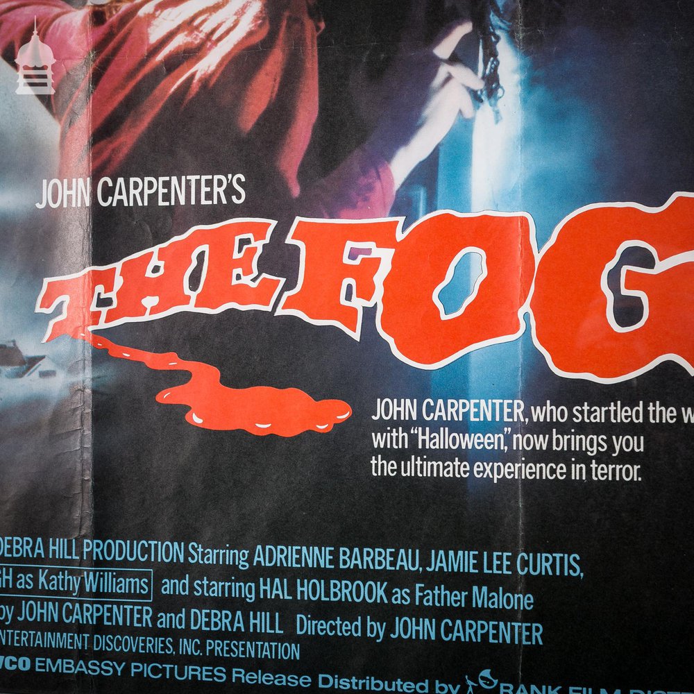 Original 'THE FOG' Movie Quad Split Poster with 'A MAN, A WOMAN AND A BANK'
