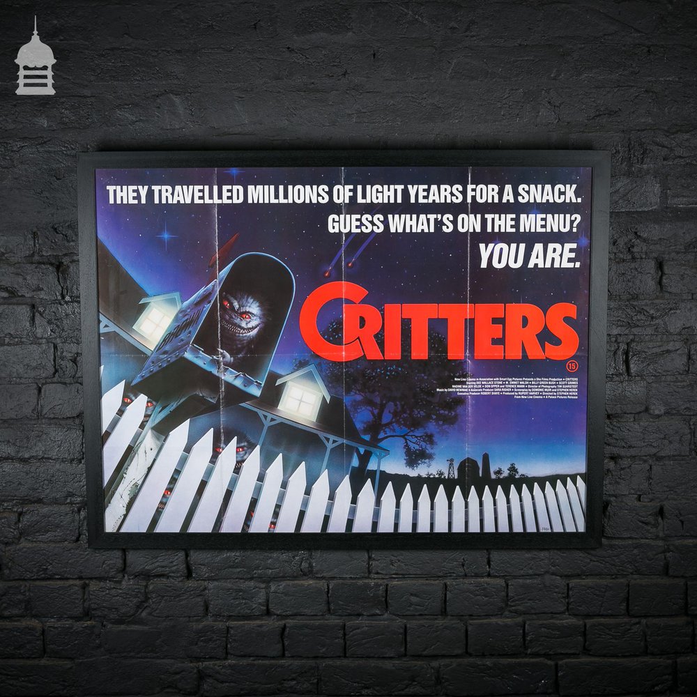 Original Framed ‘CRITTERS’ Quad Movie Poster
