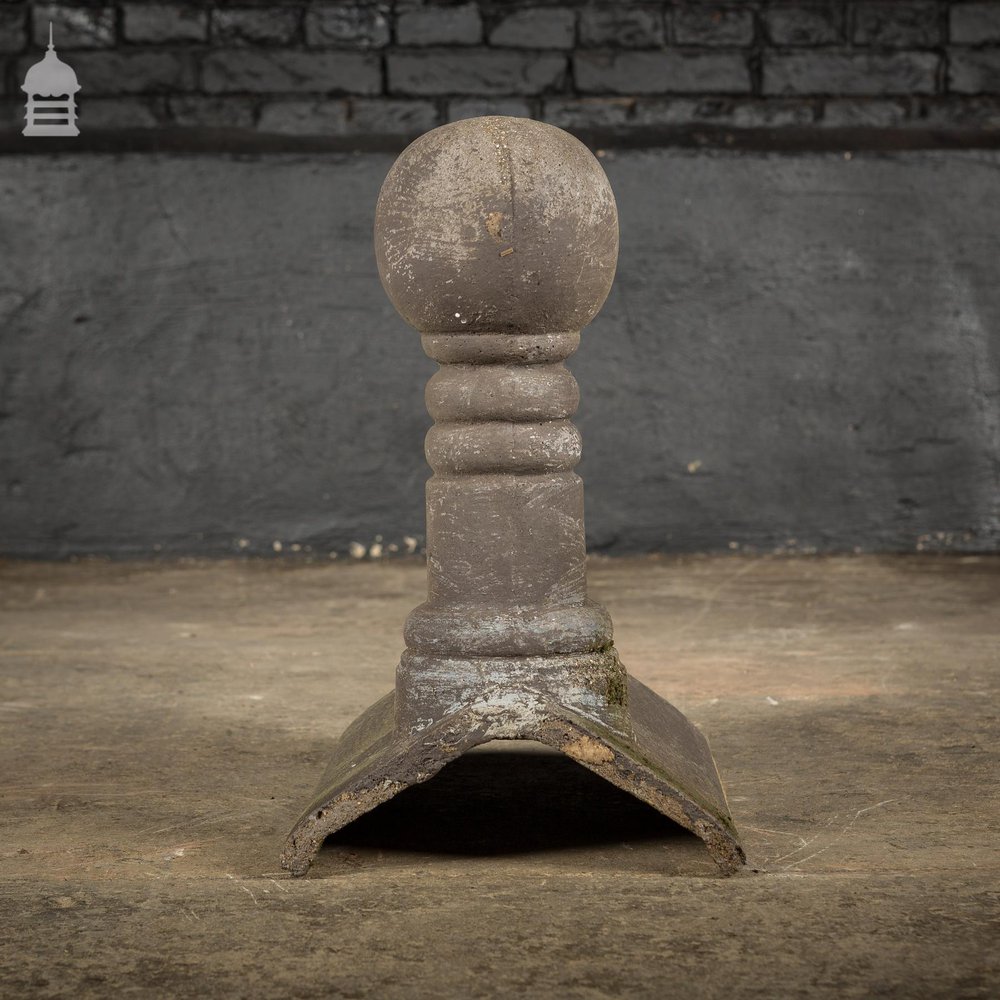 Teracotta Ridge Tile End Finial with Smut Finish