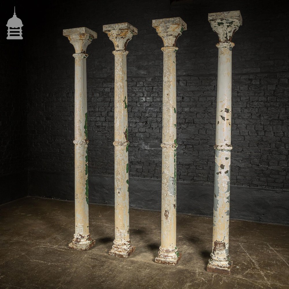 Set of 4 19th C Boulton of Norwich Cast Iron Columns Pillars Stanchions