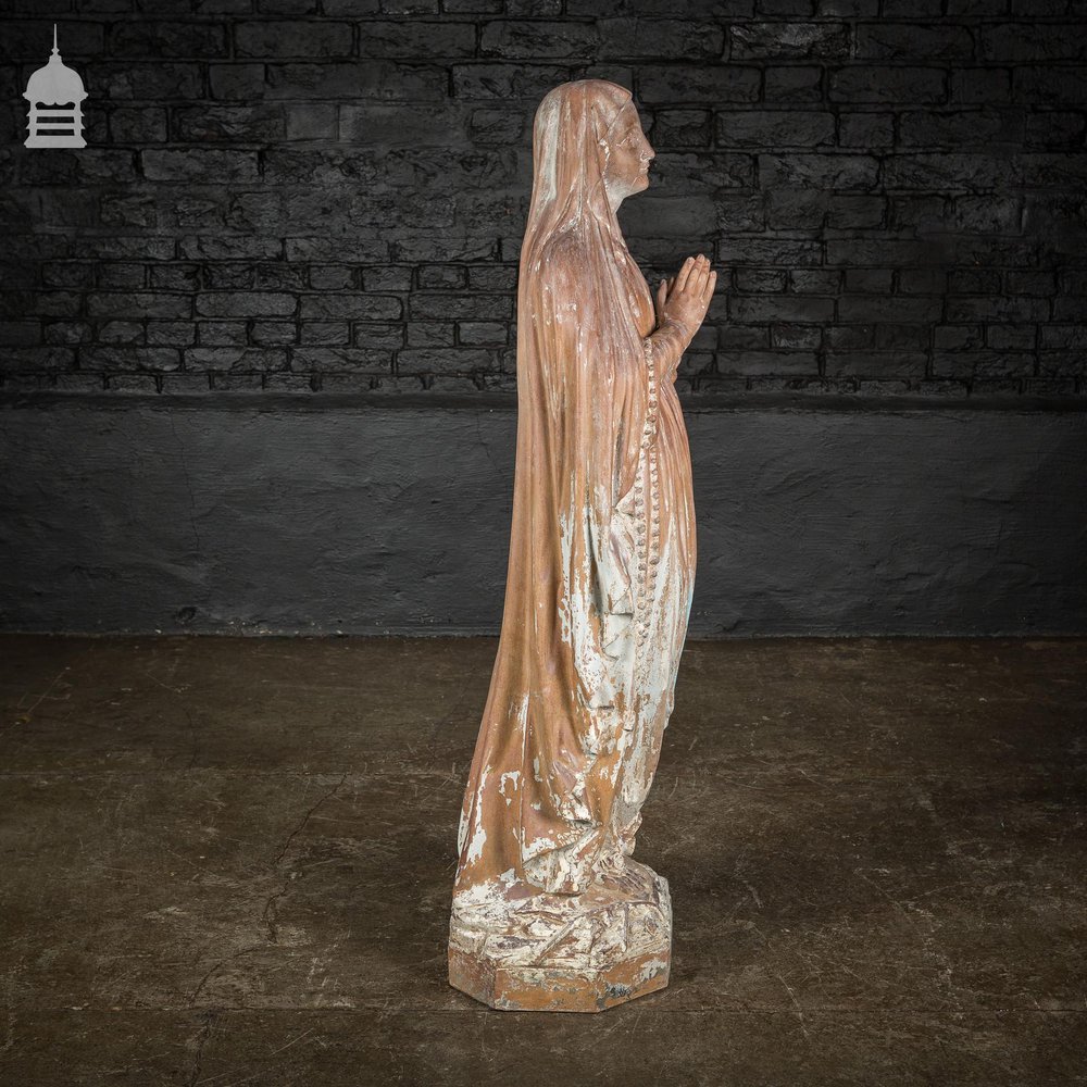 19th C Ecclesiastical Terracotta Statue of Mary