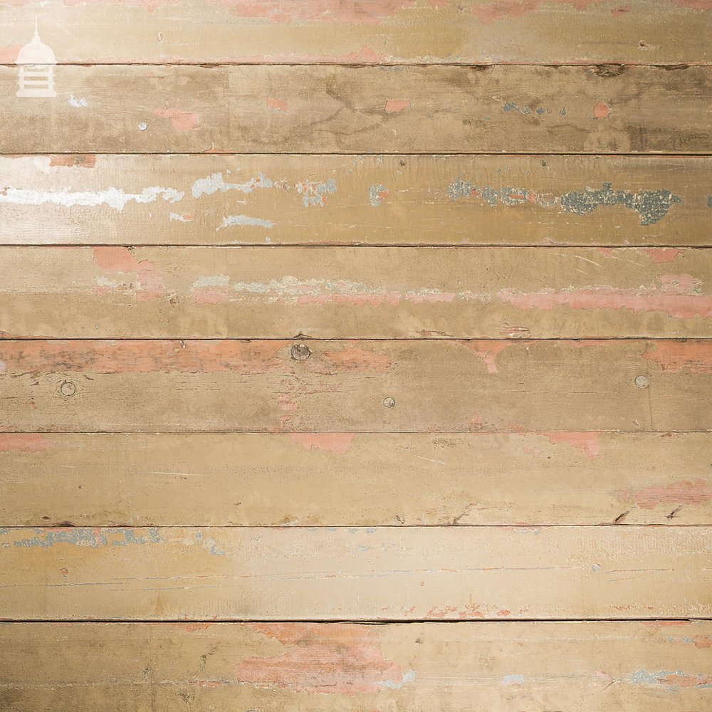 Reclaimed 7½ Inch Wide Columbian Pine Boards Wall Cladding with Painted Finish 190mm Wide
