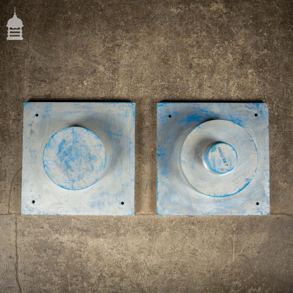 Pair of Blue and Silver Industrial Factory Foundry Moulds