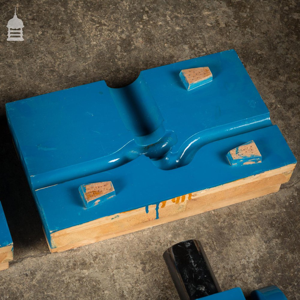 Batch of 4 Blue Industrial Factory Foundry Moulds