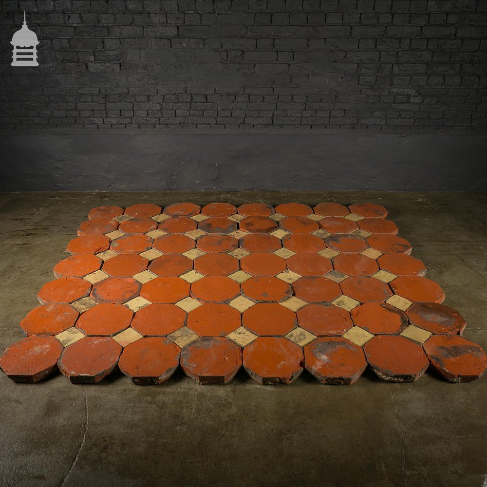 Stunning 18th C Octagonal and Square Church Floor Tiles – 7 SqMs