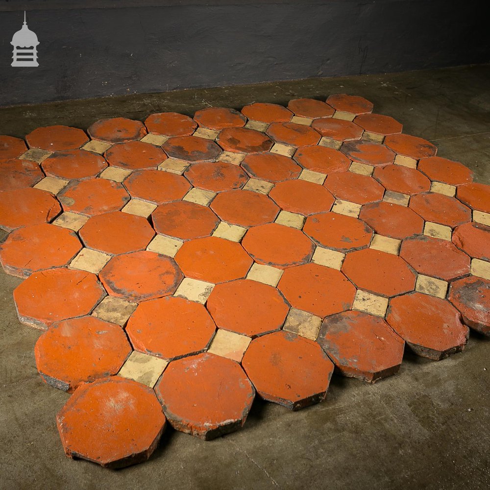 Stunning 18th C Octagonal and Square Church Floor Tiles – 7 SqMs