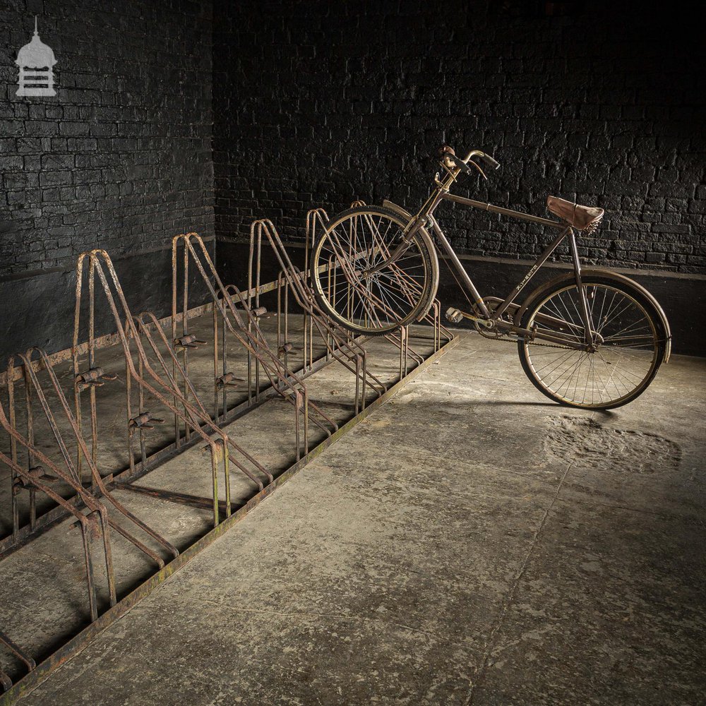 Pair of 19th C Strap Iron Bicycle Cycle Racks