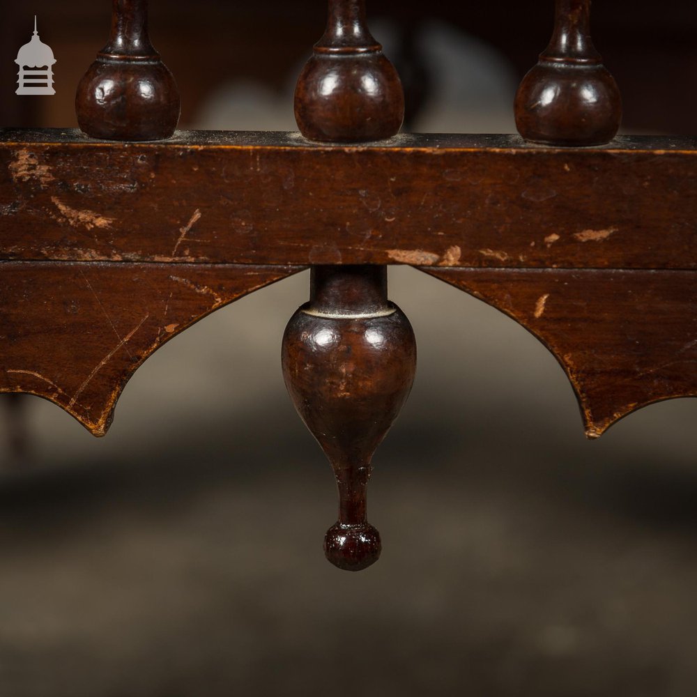 19th C Aesthetics Movement Mahogany Footstool with Turned Detail