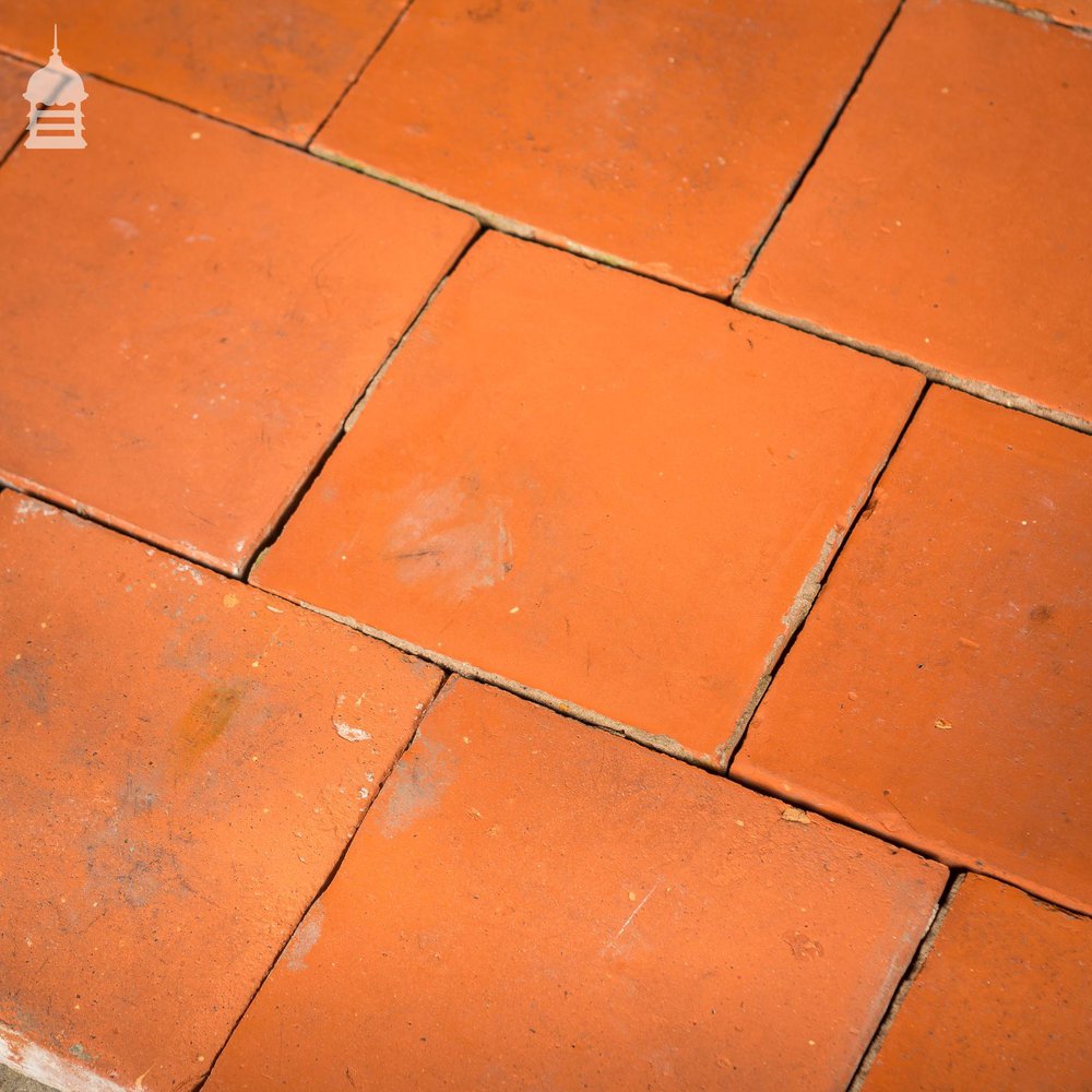 Batch of 270 Reclaimed 7.75” x 7.75” Red Quarry Tiles - 11 Square Metres