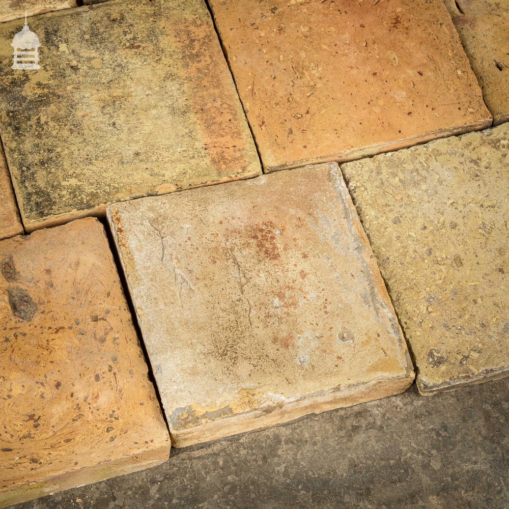 Batch of 200 Reclaimed Handmade Buff Pamments Floor Tiles - 10.5 SqMs