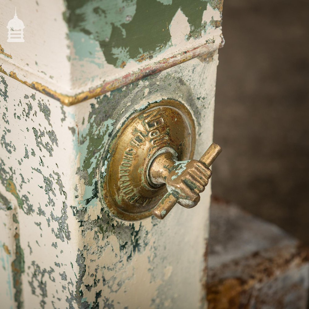 19th C Reclaimed Zinc Air Vent with Brass Fist Handle