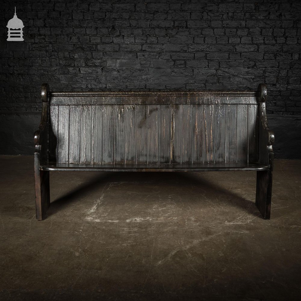 Reclaimed Pine Pew with Distressed Industrial Paint Finish