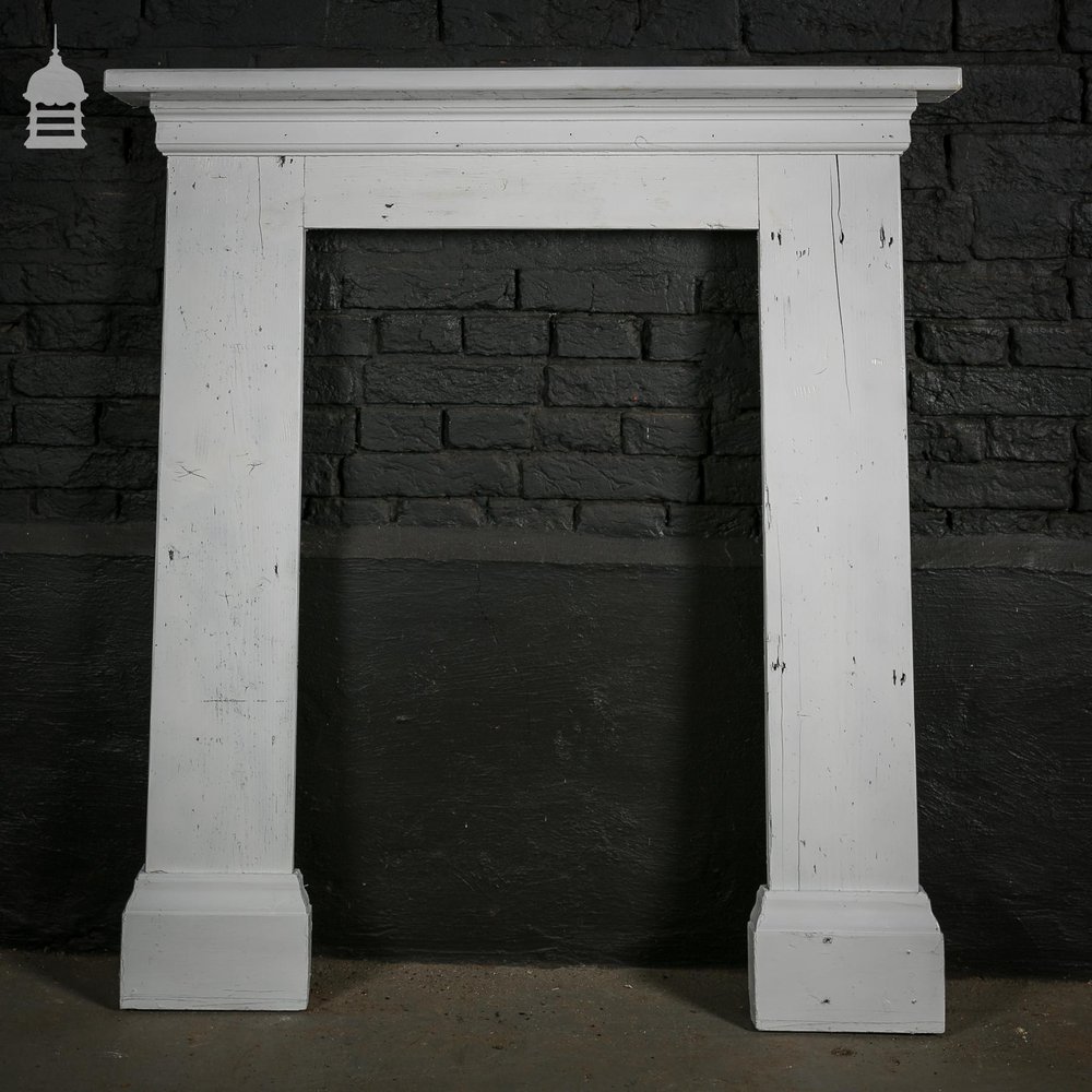 Painted White Pine Fire Surround made from Reclaimed Wood