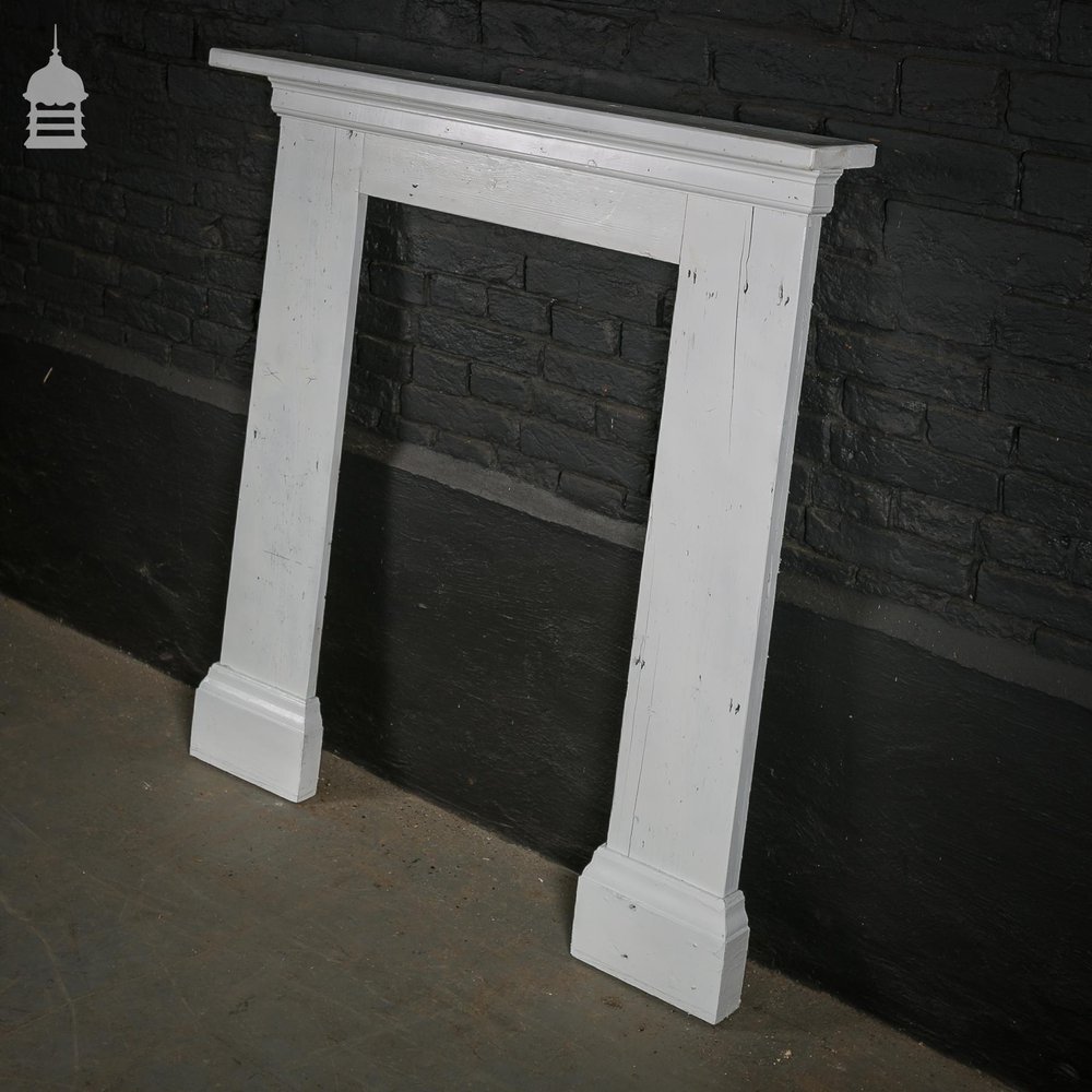 Painted White Pine Fire Surround made from Reclaimed Wood