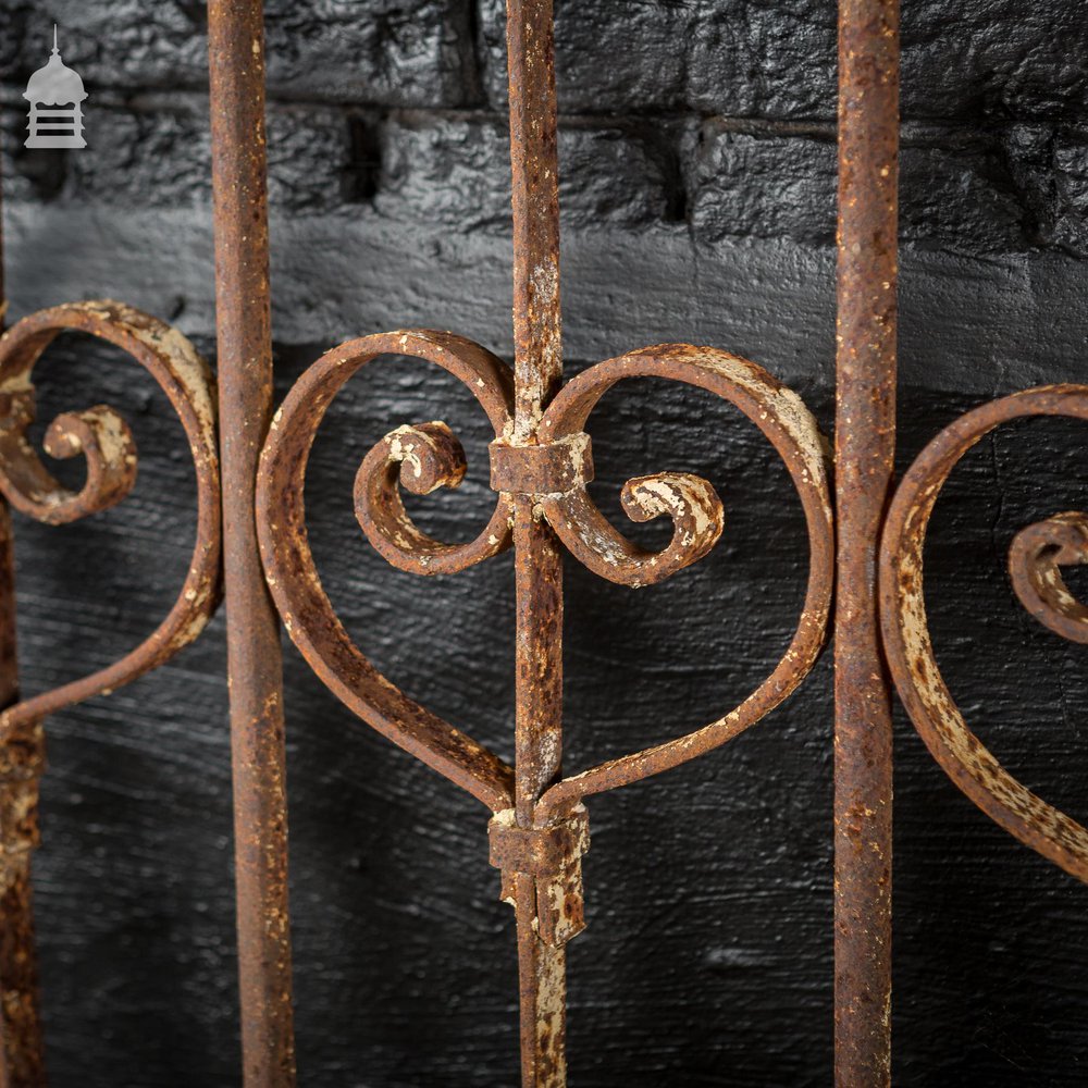 Early 19th C Decorative Wrought Iron Railing with Scroll Design