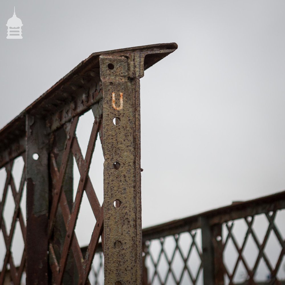 Large 40ft Industrial Victorian Riveted Wrought Iron Railway Footbridge