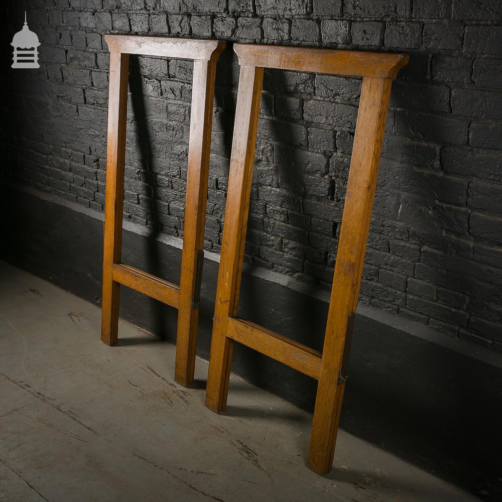 Pair of Oak Trestles Coffin Stands