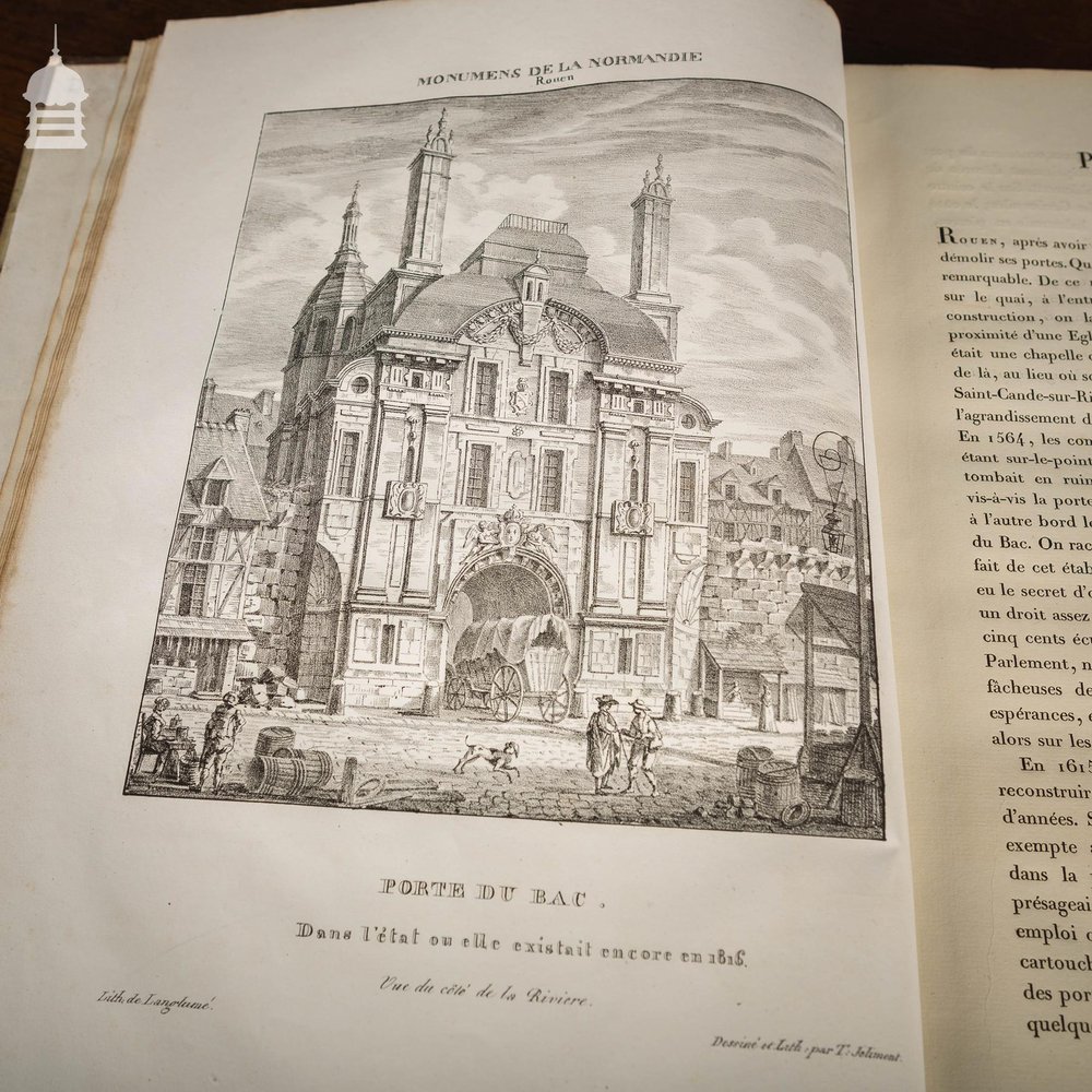 Rare Original Par F.T. De Jolimont Book of 'Most Remarkable Monuments Of The City Of Rouen' 1823