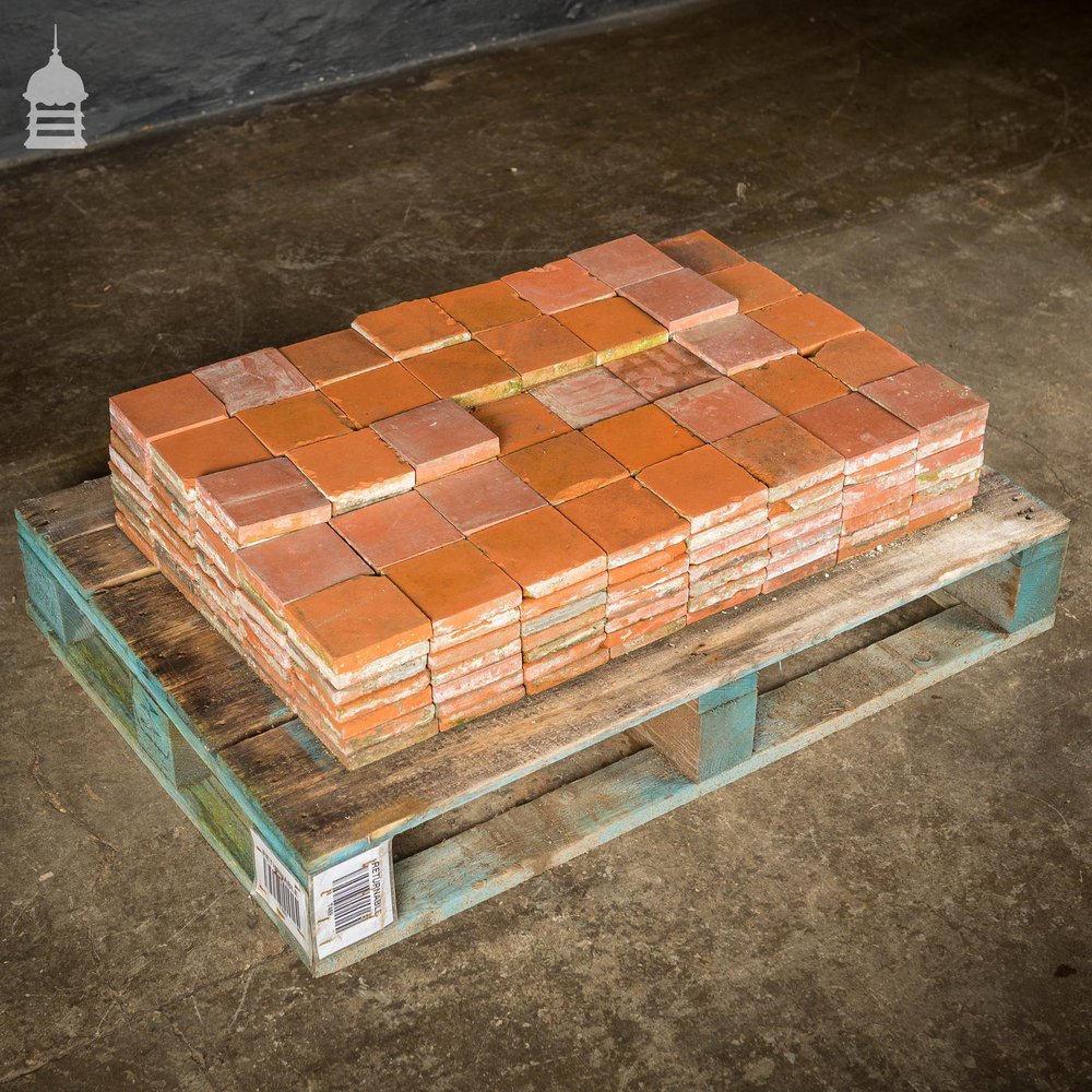 Batch of 296 Reclaimed Red 4”x4” Quarry Tiles – 3 Square Metres