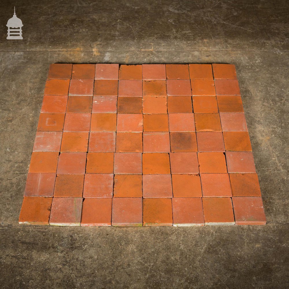 Batch of 296 Reclaimed Red 4”x4” Quarry Tiles – 3 Square Metres