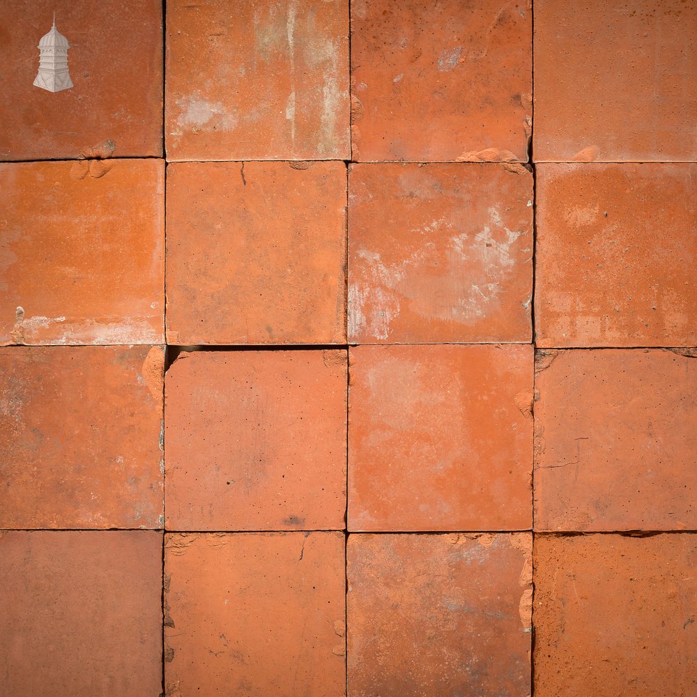 Batch of 143 Grade B Red 9" x 9" Quarry Tiles – 7 Square Metres