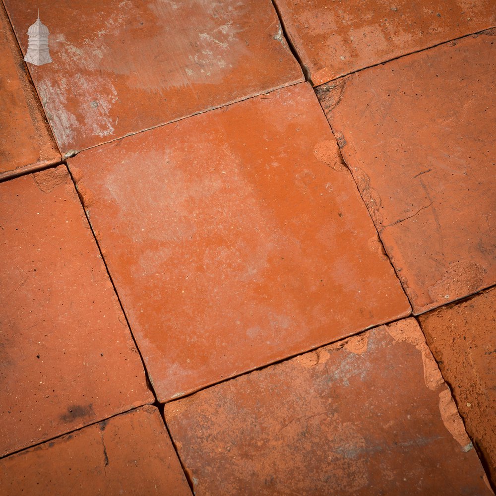 Batch of 143 Grade B Red 9" x 9" Quarry Tiles – 7 Square Metres
