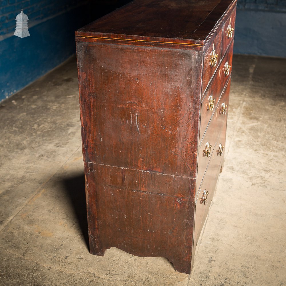 Circa 1740 Mahogany Travelling Chest with Nelson Commemorative Handles