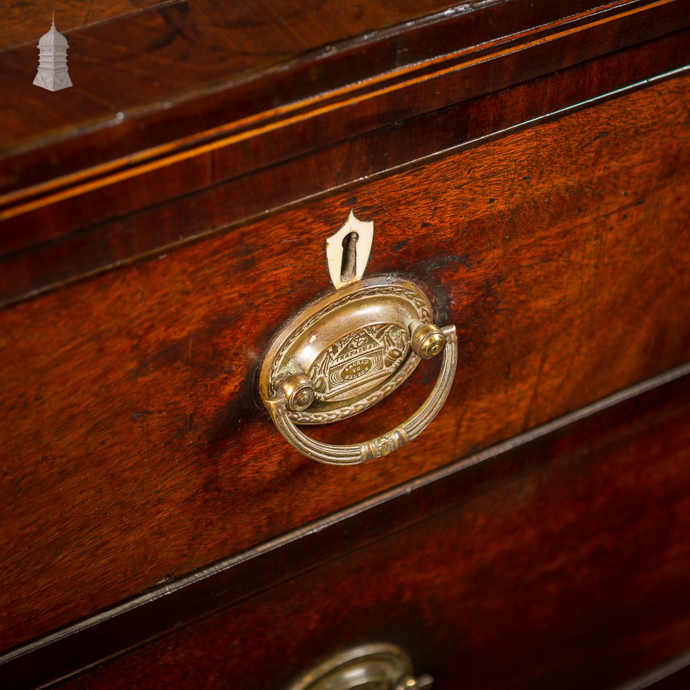 Circa 1740 Mahogany Travelling Chest with Nelson Commemorative Handles
