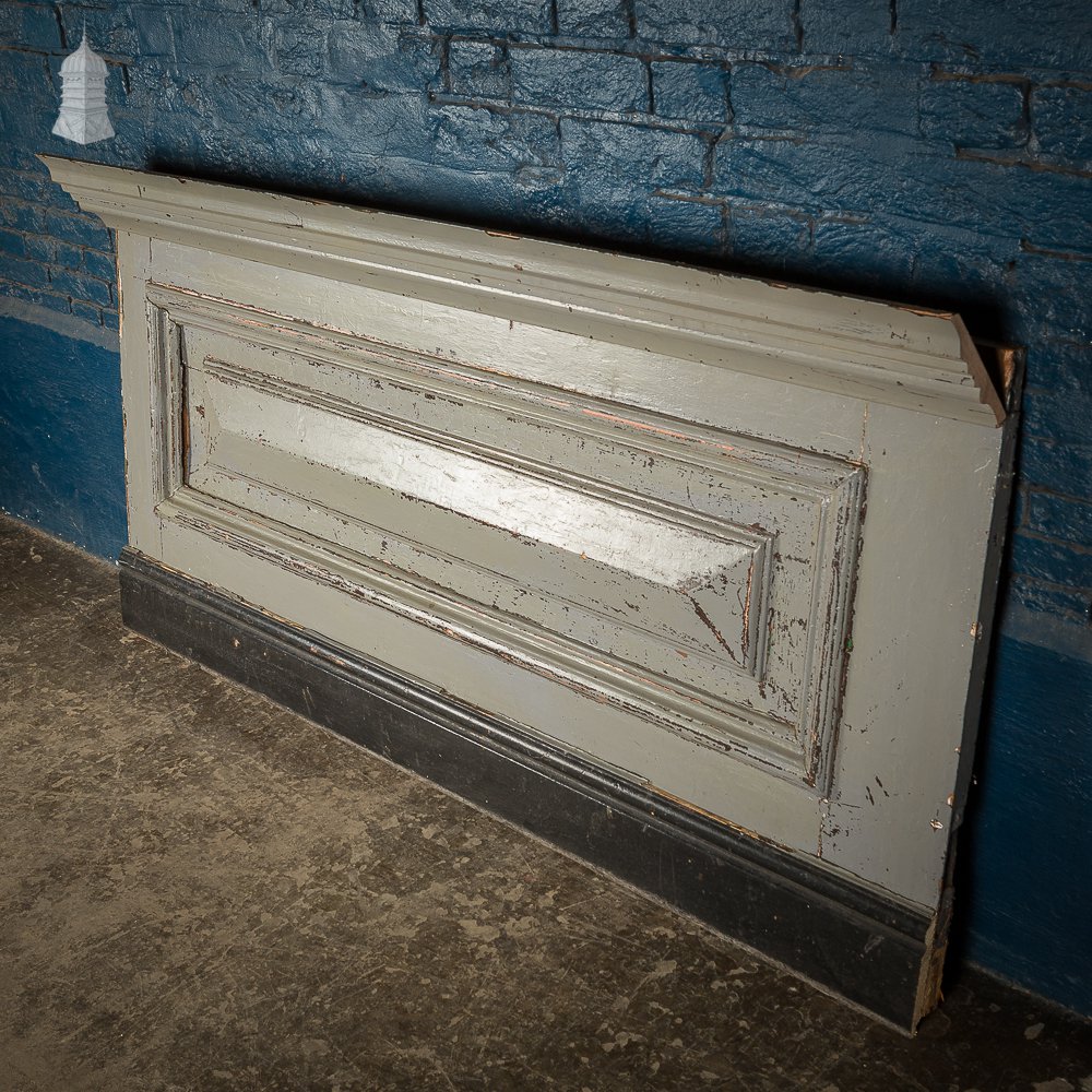 Batch of 3 19th C Grey Pub Front Moulded Paneling - Total Run of 23 Feet
