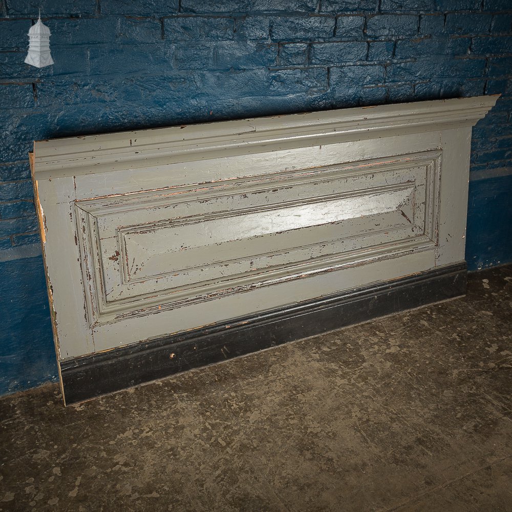 Batch of 3 19th C Grey Pub Front Moulded Paneling - Total Run of 23 Feet