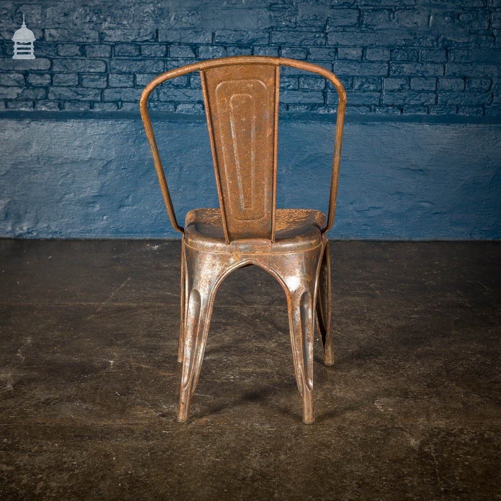 Pressed Metal Chair, Stackable Tolix Style with Distressed Finish
