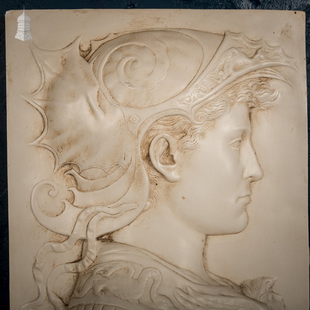 Vintage Renaissance Style Plaster Relief of Roman Soldier