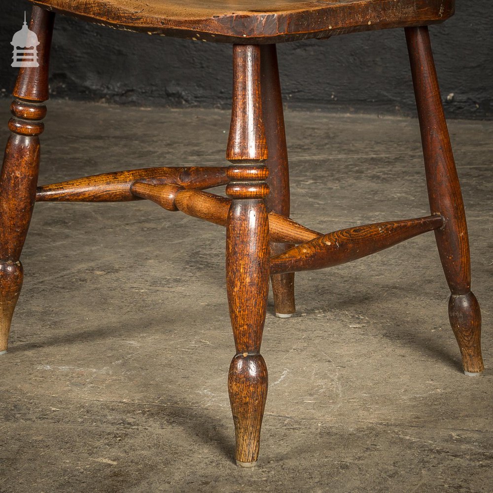 19th C Country Elm Hoop and Stick Back Windsor Chair