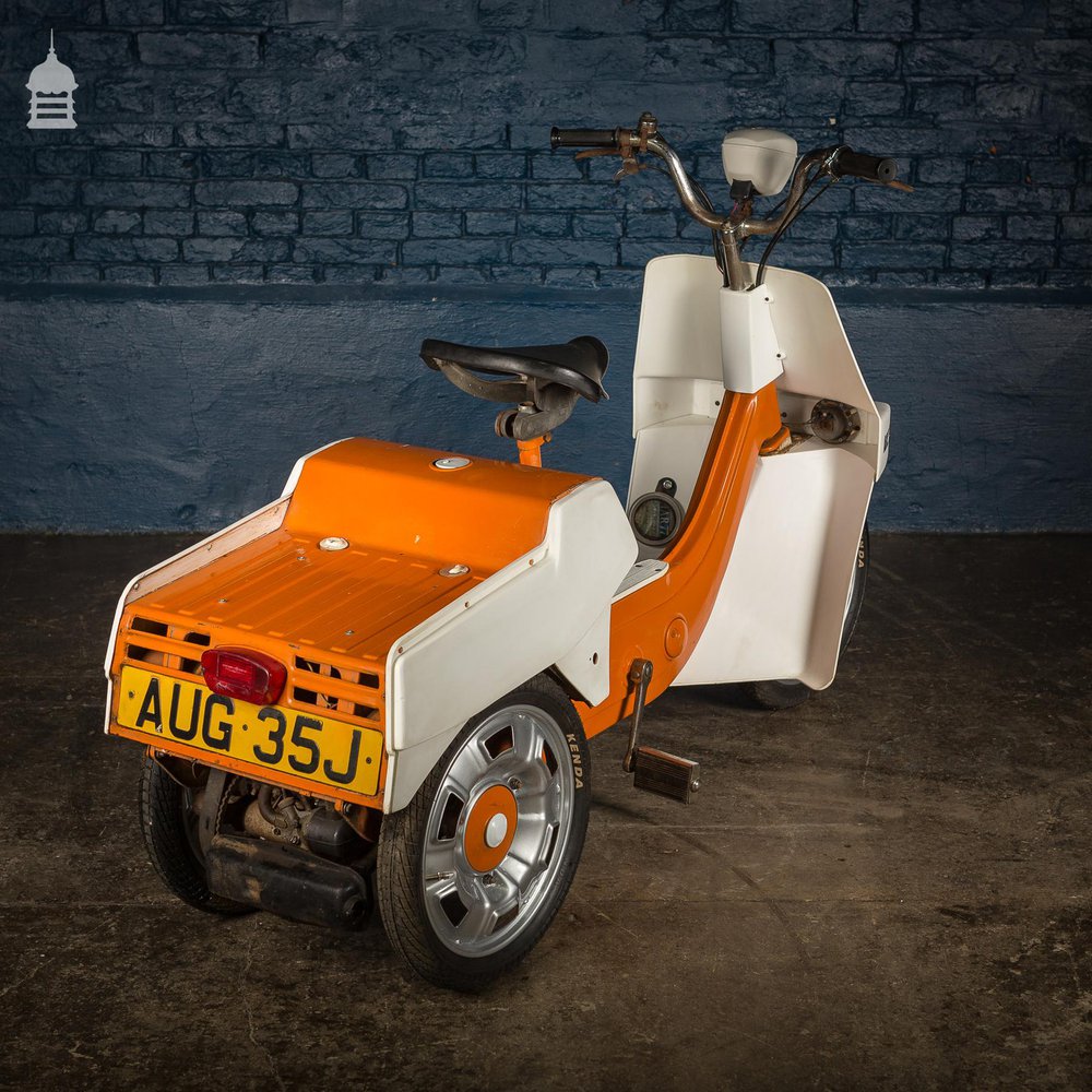1970’s Orange BSA Ariel 3 50cc Motorised Tricycle Moped