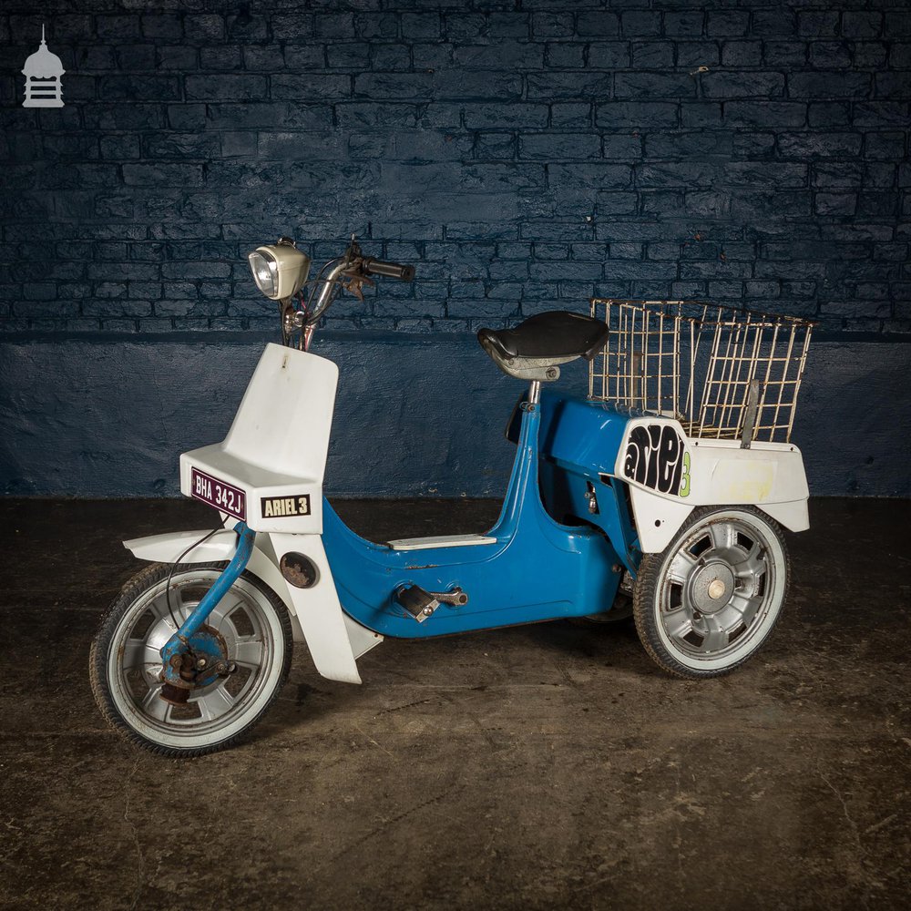 1970’s Blue BSA Ariel 3 50cc Motorised Tricycle Moped