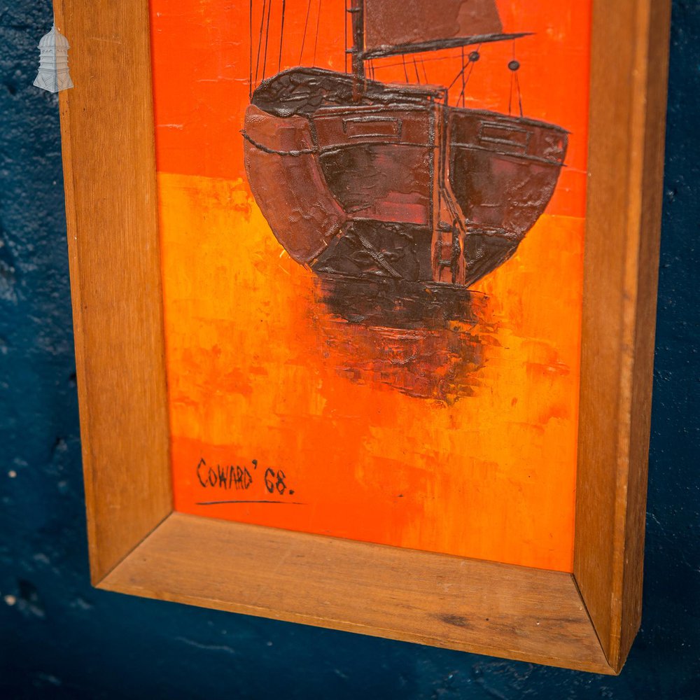 NR50521: Pair of 1960s Oil on Board Nautical Paintings by John Coward