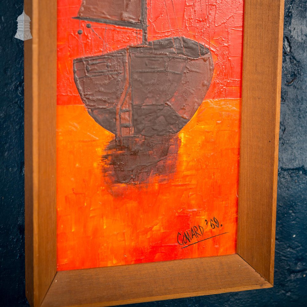 NR50521: Pair of 1960s Oil on Board Nautical Paintings by John Coward