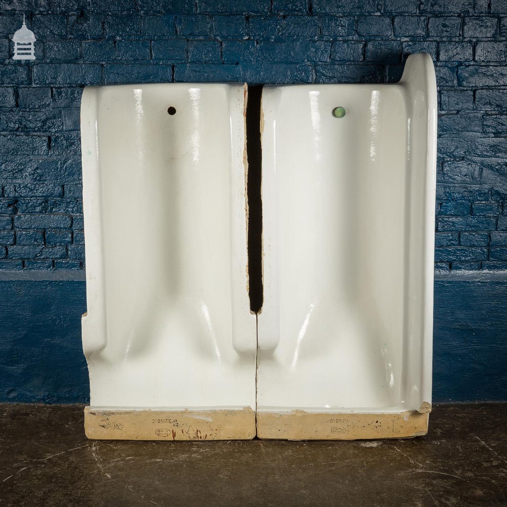 Pair of Victorian Stonite Urinal Components
