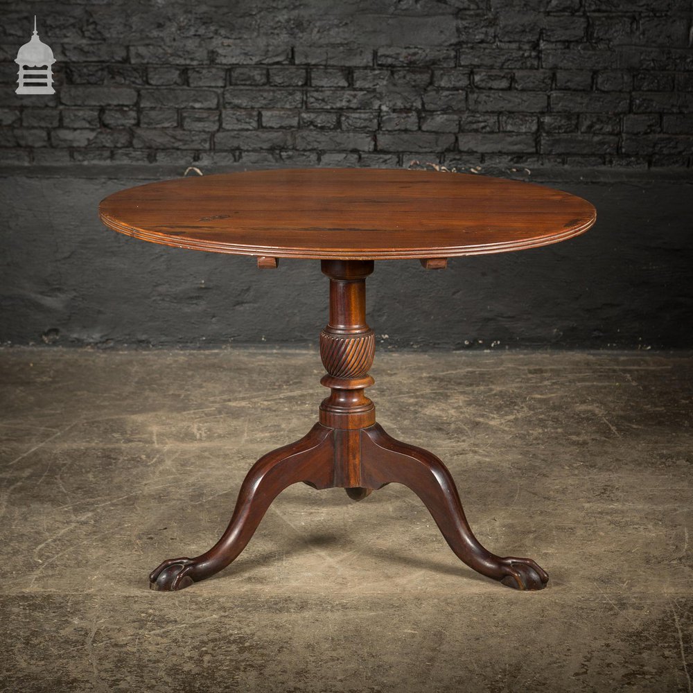 18th C Exotic Wood Eagle Claw Flip Top Round Table