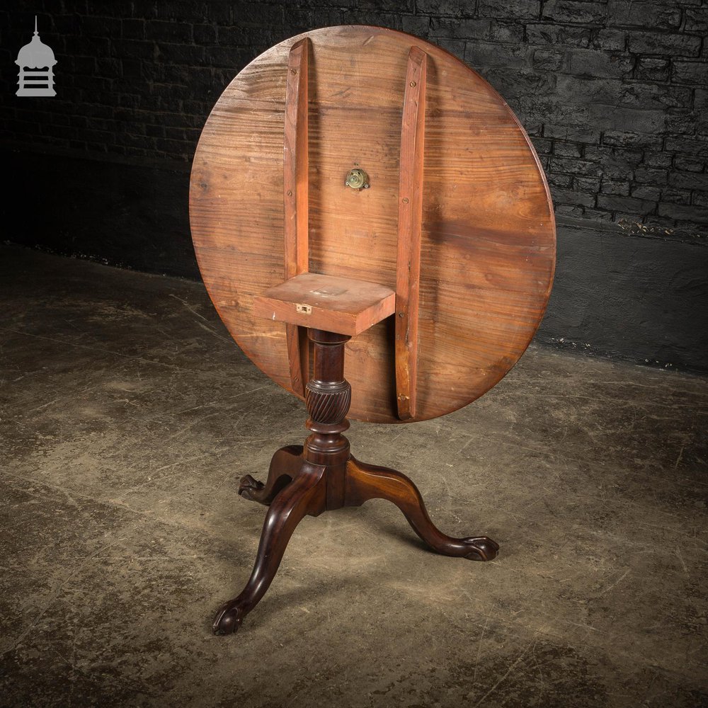 18th C Exotic Wood Eagle Claw Flip Top Round Table