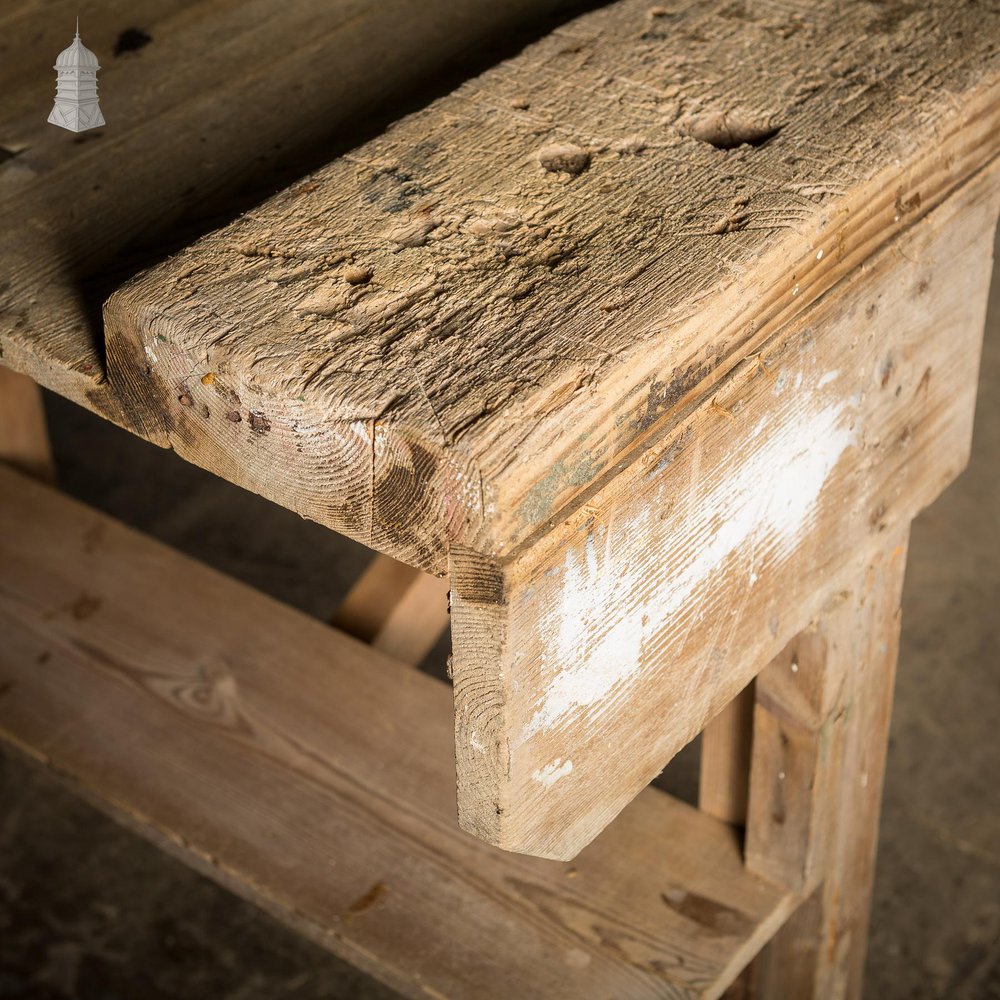 NR54721: Large Vintage Wooden Workshop Workbench