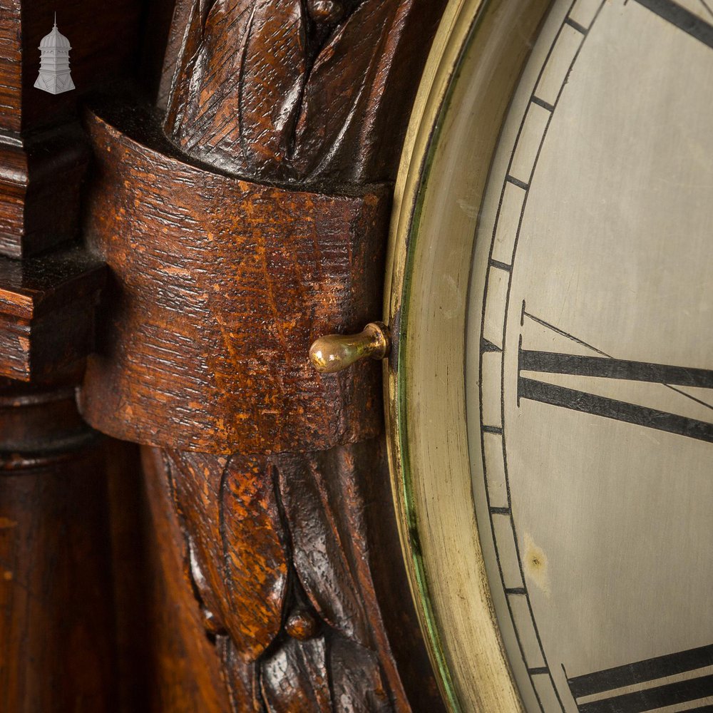 NR55021: 19th C Maple & Co Ltd London Large Scale Clock with Carved Details