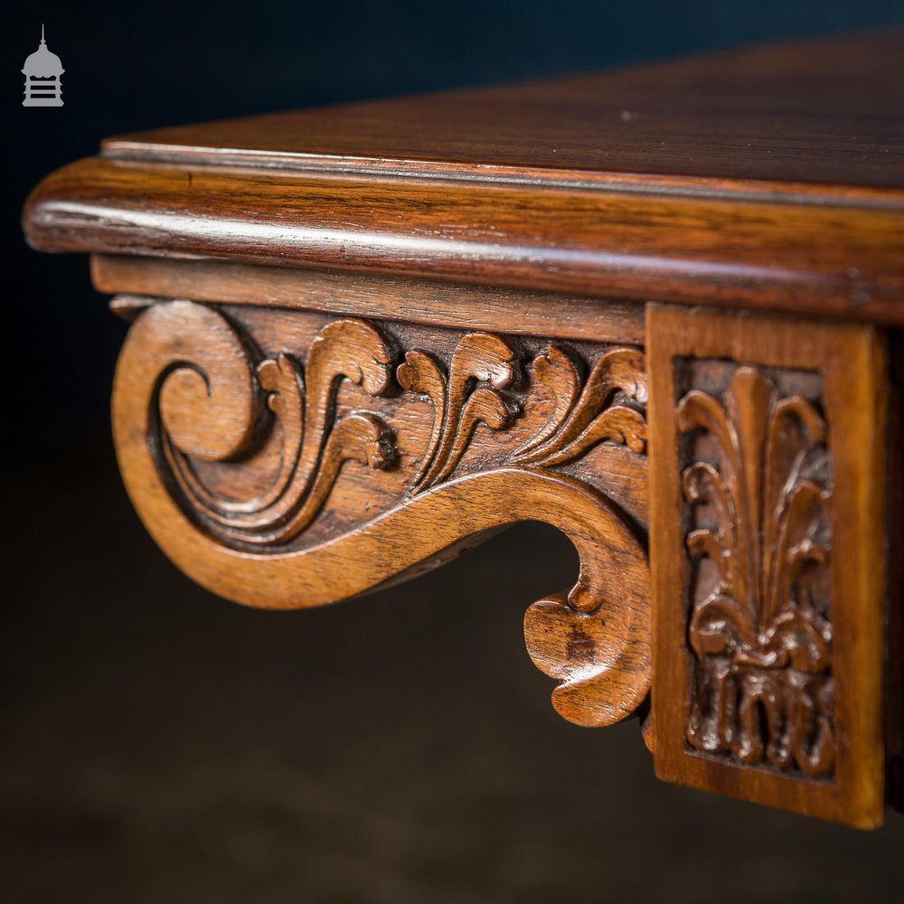 19th C Intricately Carved Rosewood Side Table