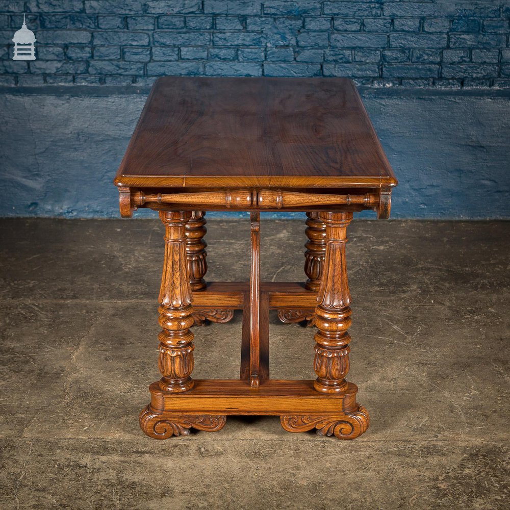 19th C Intricately Carved Rosewood Side Table