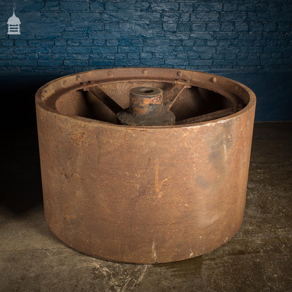 Pair of Large 19th C Industrial Roller Wheels Planters