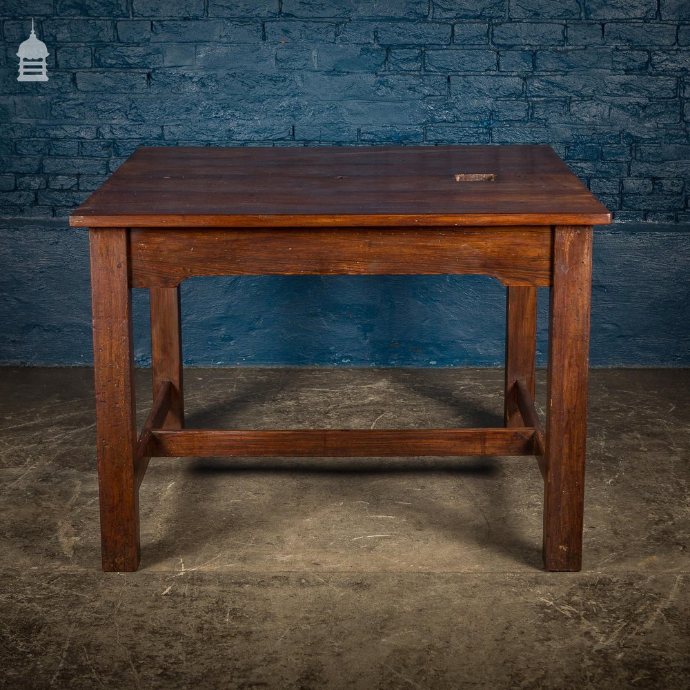 19th C 4ft x 4ft School Science Lab Mahogany and Pine Table DUPLICATE NAME 1
