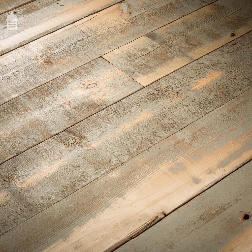 NR24121: Batch of 40 Square Metres Wide Floorboards or Wall Cladding Cut from Reclaimed Joists with Skimmed Paint Finish