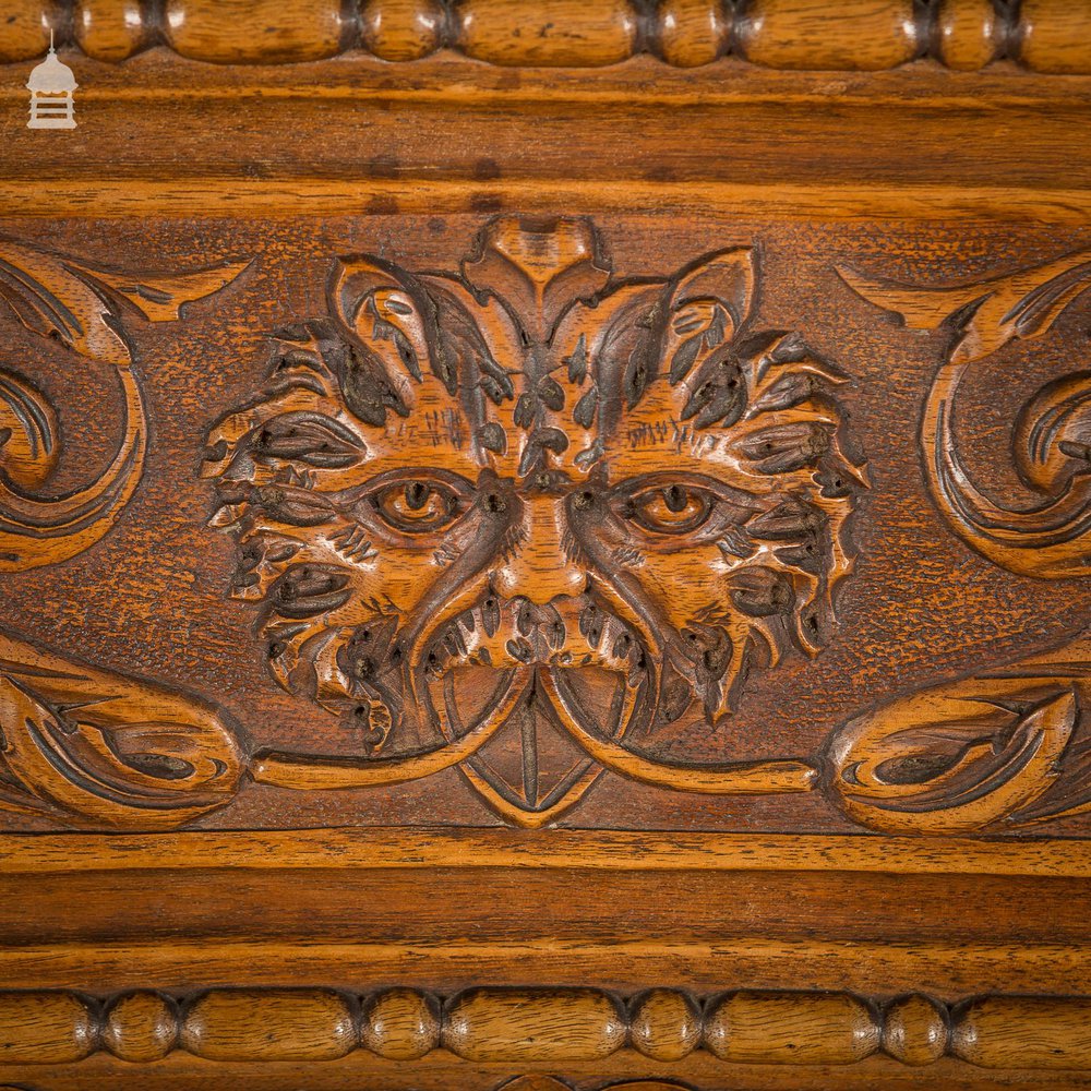 NR25421: 19th C Ornate Carved European Renaissance Walnut Grain X Frame Chair