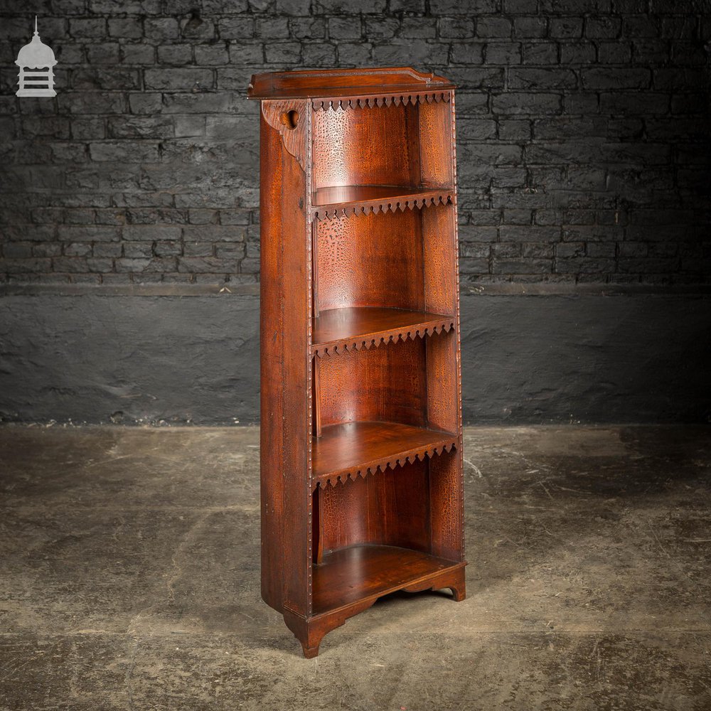 19th C Barrel Back Pugin Style Bookcase From an Oxford College