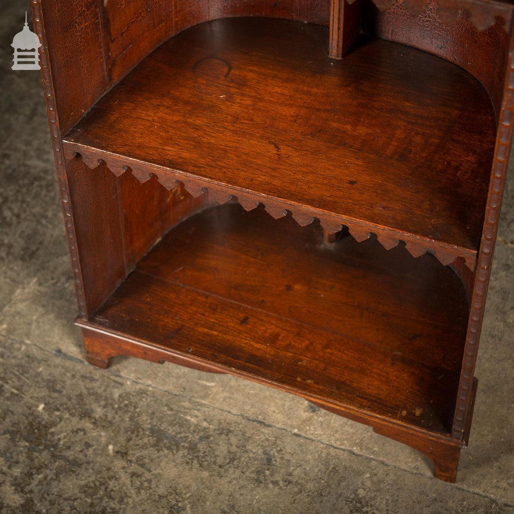 19th C Barrel Back Pugin Style Bookcase From an Oxford College